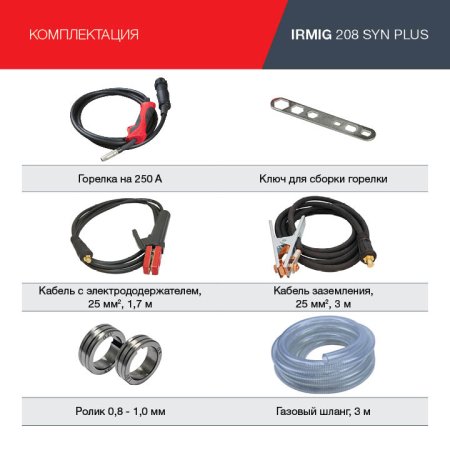 FUBAG Сварочный полуавтомат IRMIG 208 SYN PLUS c горелкой FB 250 3m в Смоленске фото