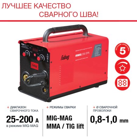 FUBAG Сварочный полуавтомат IRMIG 200 SYN с горелкой 250 А 3 м в комплекте в Смоленске фото