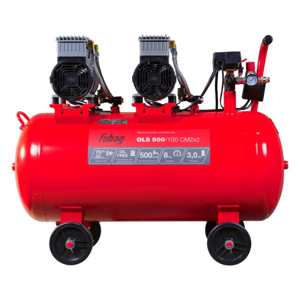Компрессор воздушный безмасляный малошумный FUBAG OLS 500/100 CM2х2 + Набор пневмоинструмента (5 предметов) в ПОДАРОК в Смоленске фото