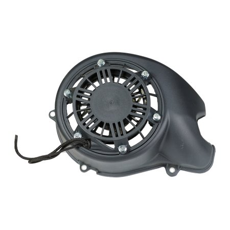 Стартер в сборе с кожухом крыльчатки к двигателю бензинового инверторного генератора FUBAG TI 3200 Стартер в сборе с кожухом крыльчатки к двигателю бензинового инверторного генератора FUBAG TI 3200