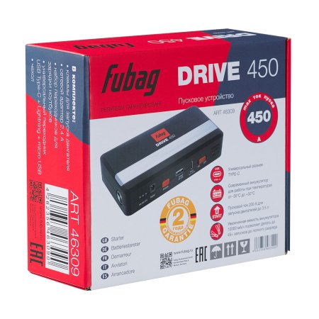 Пусковое устройство FUBAG DRIVE 450 с разъемом type-C на входе в Смоленске фото