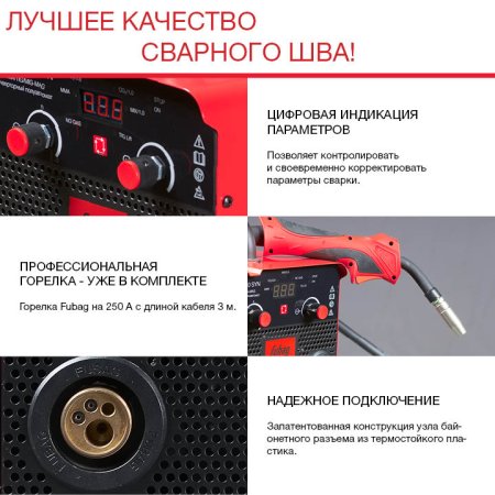 FUBAG Сварочный полуавтомат IRMIG 200 SYN с горелкой 250 А 3 м в комплекте в Смоленске фото