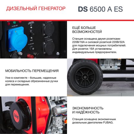 FUBAG Дизельный генератор с электростартером и коннектором автоматики DS 6500 A ES в Смоленске фото