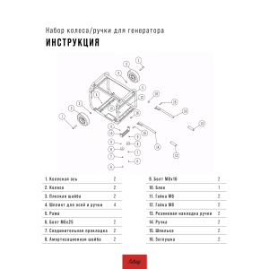 Комплект колес и ручек для генераторов FUBAG в Смоленске фото