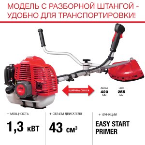 FUBAG Бензиновый триммер FPT 43R + Триммерная леска  сечение витой квадрат L 130 м * 2.4 мм в ПОДАРОК в Смоленске фото