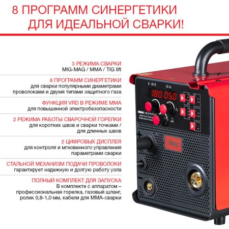 FUBAG Сварочный полуавтомат IRMIG 188 SYN PLUS c горелкой FB 250 3 м в Смоленске фото